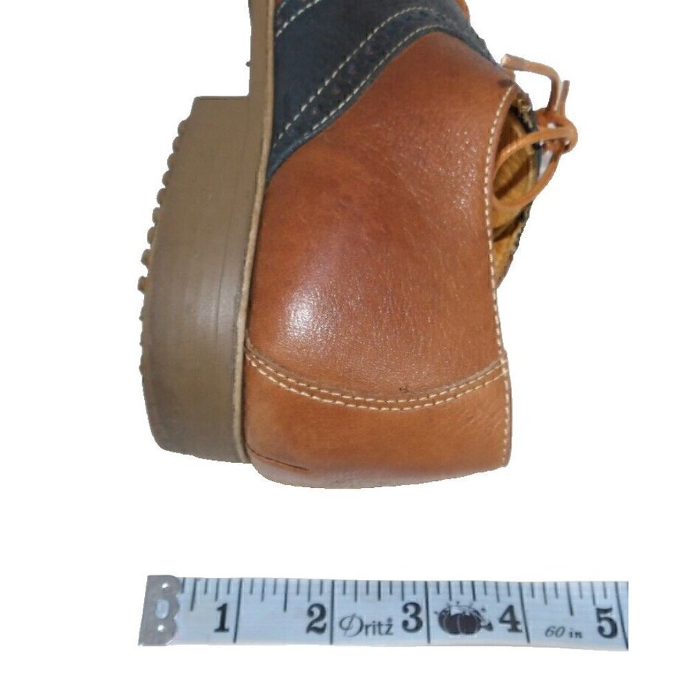 CLARKS brown & black soft leather oxfords shoes flexible soles men's size 10.5 D - Picture 8 of 9
